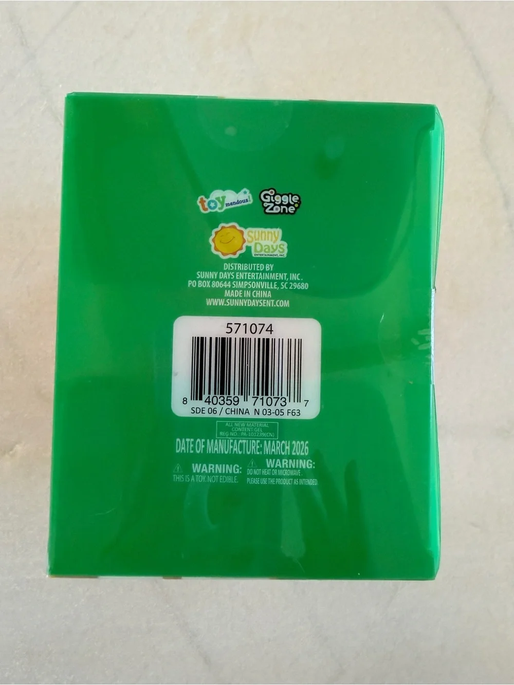 NWT Sunny Days Squeezy Jumbo Peach Squishy Stress Ball Sensory Fidget Toy